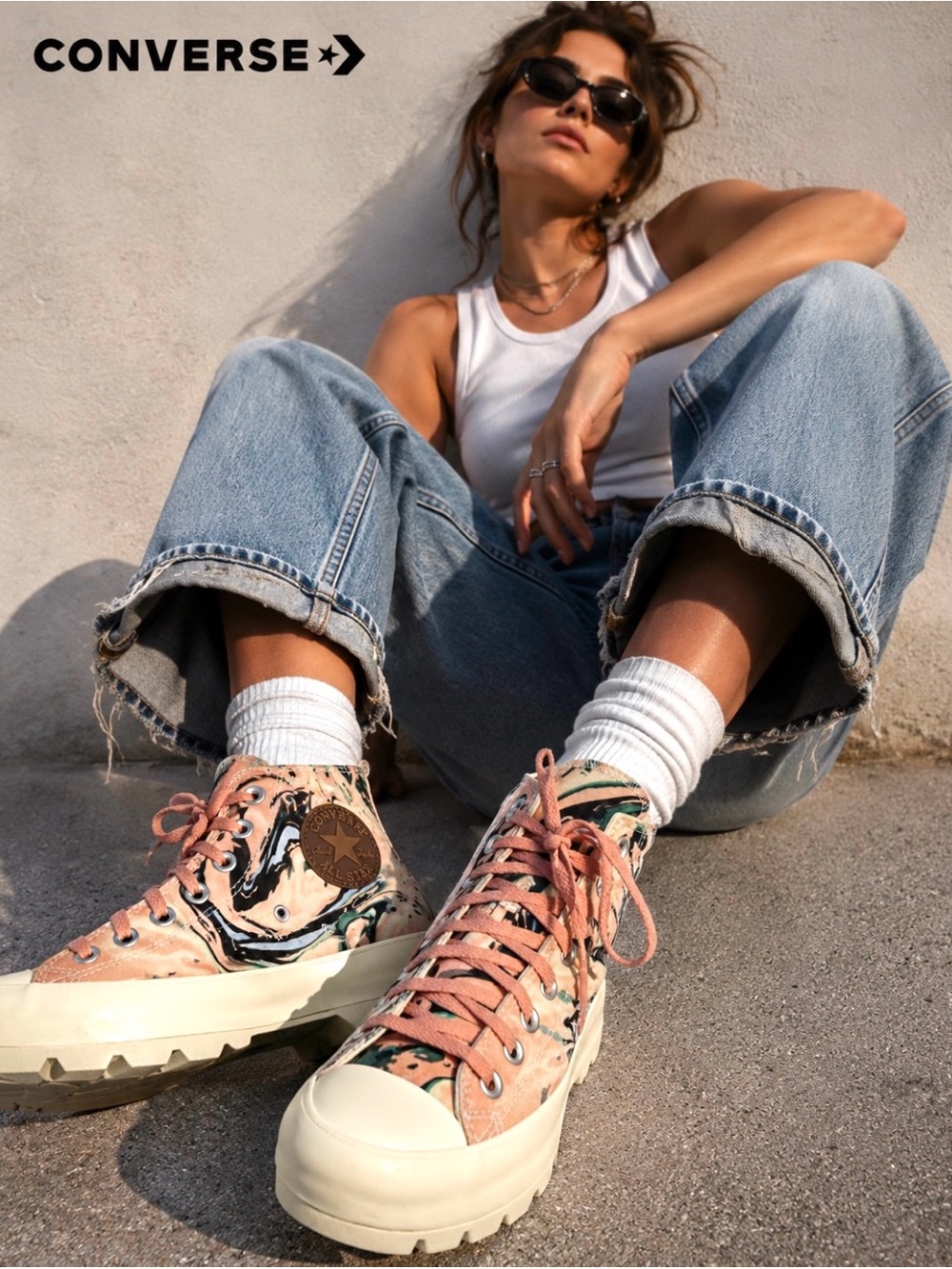 Converse Run Star Hike Marbled Platform High Top Sneakers Women’s 9